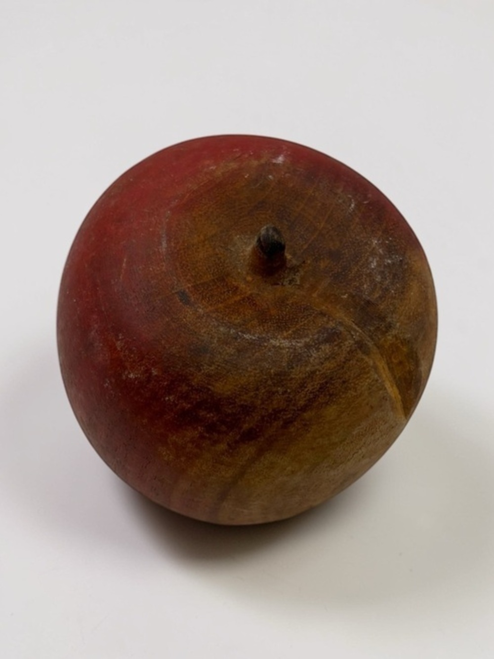 Vintage Hand-Turned Wood Apple Mid Century Modern Decor MCM Wooden Object